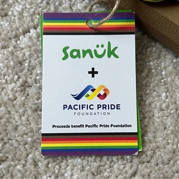 Sanuk x Pacific Pride Sling Flip Flop Sandals-Rainbow Stripe-Men’s 14-Summer-NEW - Picture 13 of 14